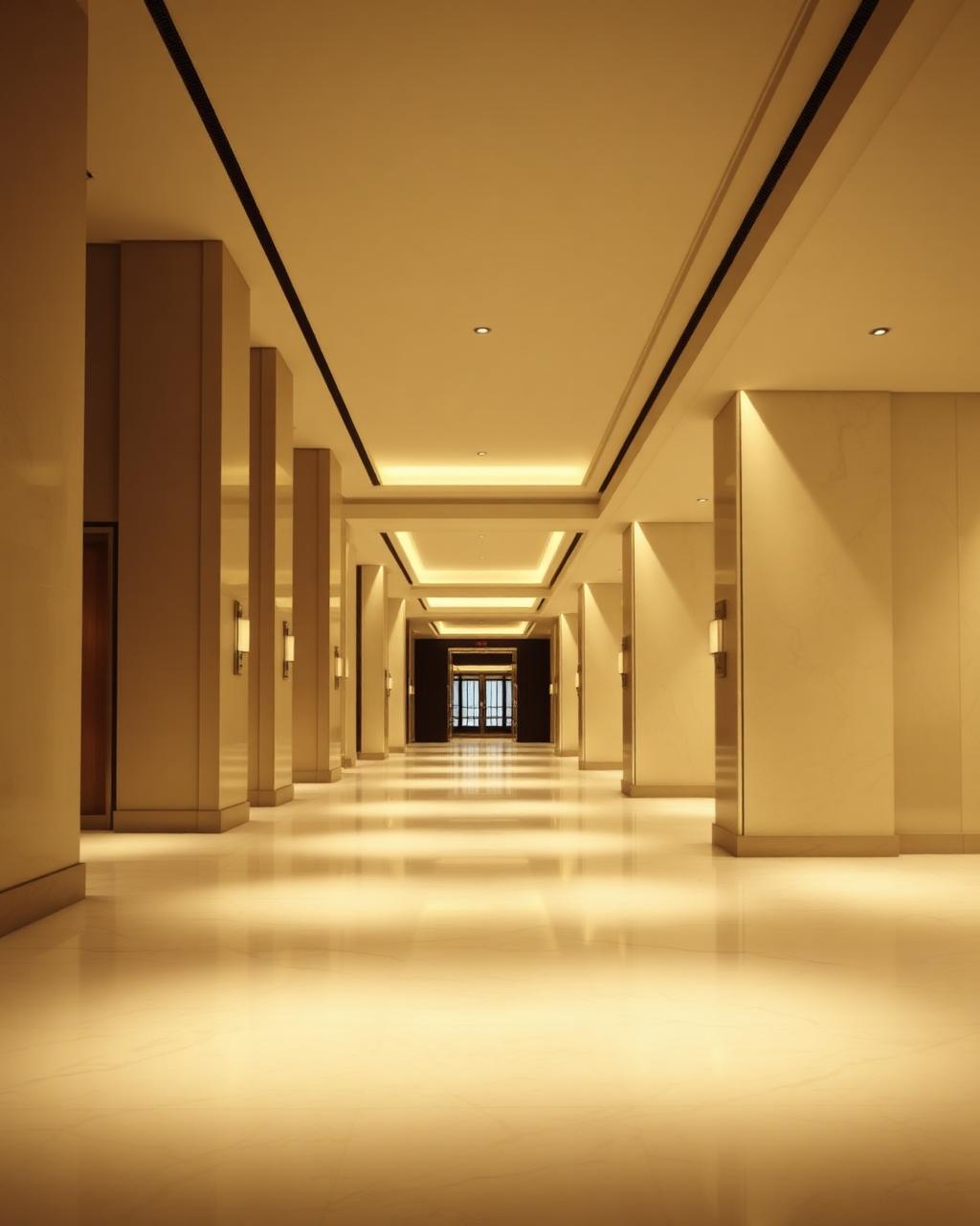 Eleganter Hotelkorridor — Ausdruck unseres Qualitätsanspruchs